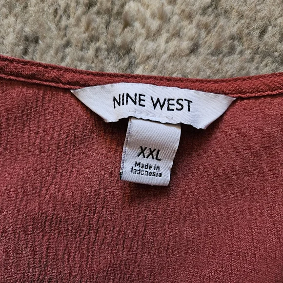 Nine West Long Sleeve Dusty Rose Peplum Blouse, Size XXL - Picture 2 of 4